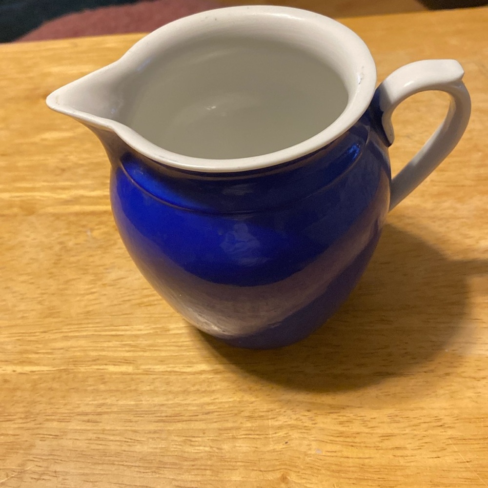 Erphila Czechoslavokia blue glazed pitcher